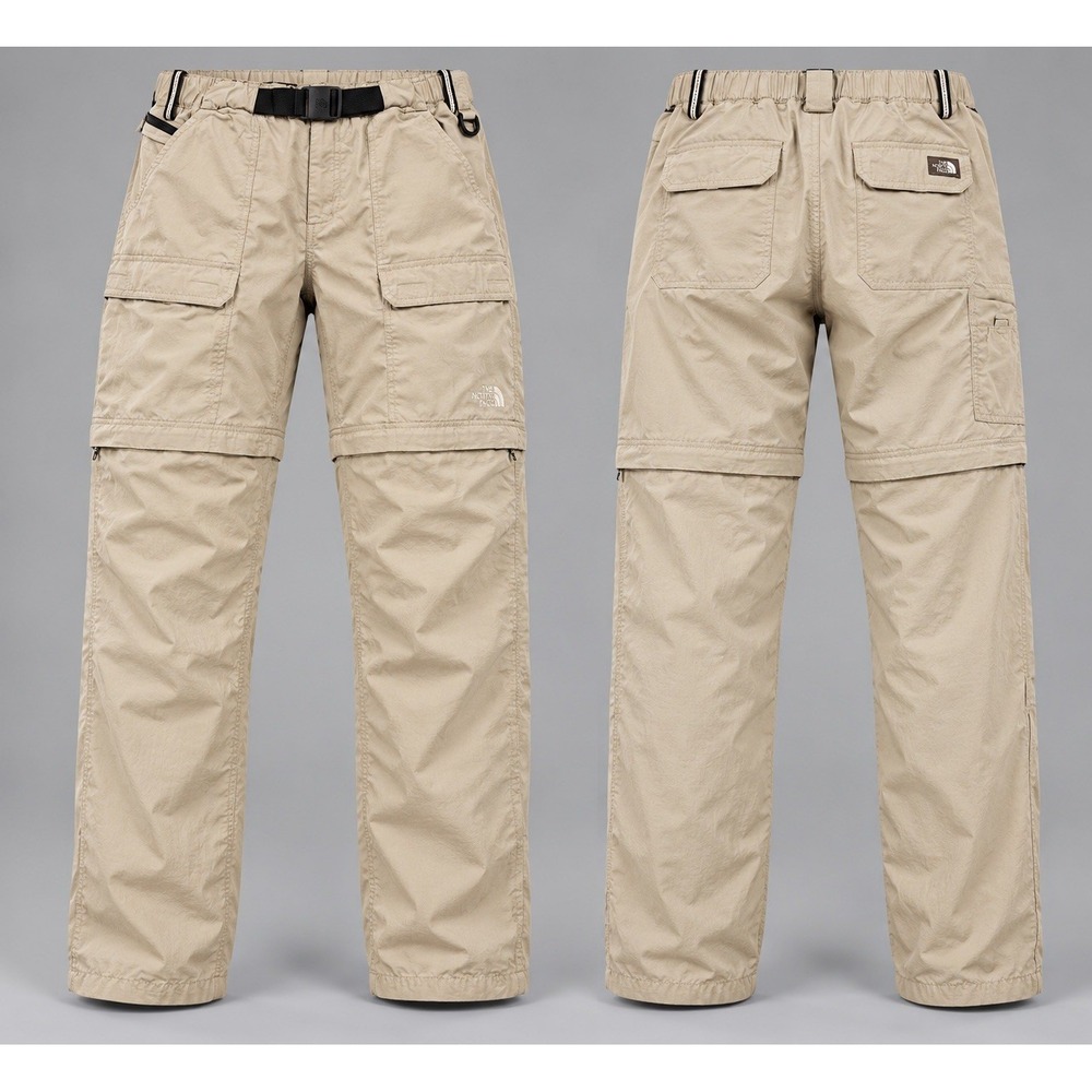The North Face Mens XL  Tan Convertible Cargo Hiking Pants Belted Y2K